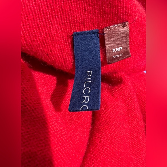 Pilcro Anthropologie The Alani 100% Cashmere Mock-Neck Sweater Candy Red XSP - Picture 7 of 10
